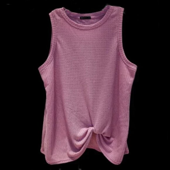 Miholl Tops - Miholl Light Purple/pink Sleeveless Tank